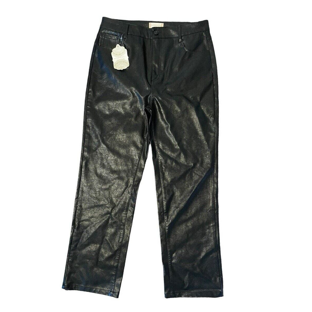 Altar’d State New Faux Leather Pants Black Straight Leg Women’s Size 29